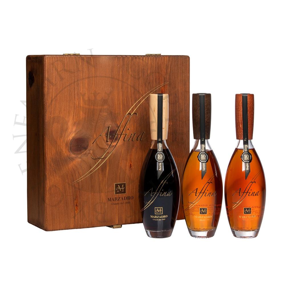 Marzadro Collezione Affina Riserva Acacia, Ciliegio, Rovere - Grappa Set 3x35cl