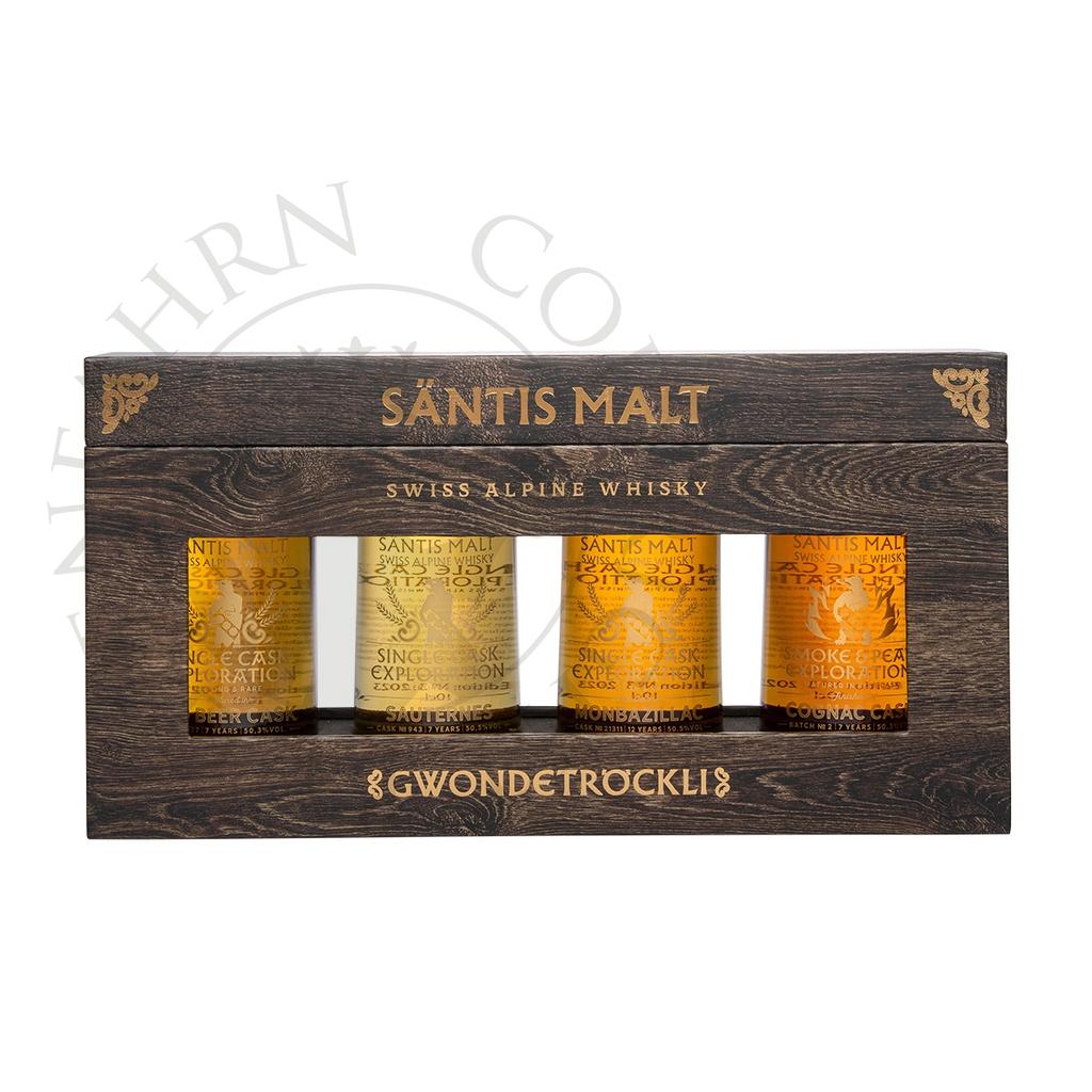 Säntis Malt Gwondetröckli 2024 Single Cask Exploration Curiosity Set No.3 Swiss Alpine Whisky 4x10cl