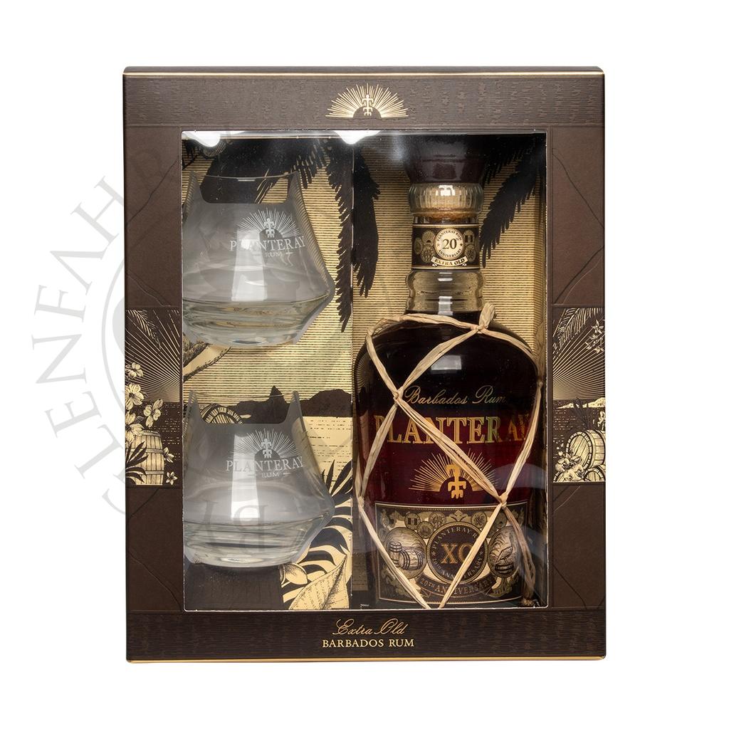 Planteray XO 20th Anniversary Extra Old Barbados Rum Geschenkpackung mit 2 Gläsern 70cl