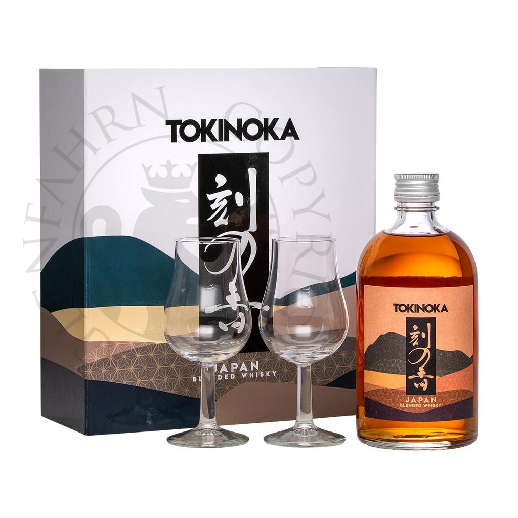 Tokinoka Geschenkpackung mit 2 Gläsern Blended Japanese Whisky 50cl