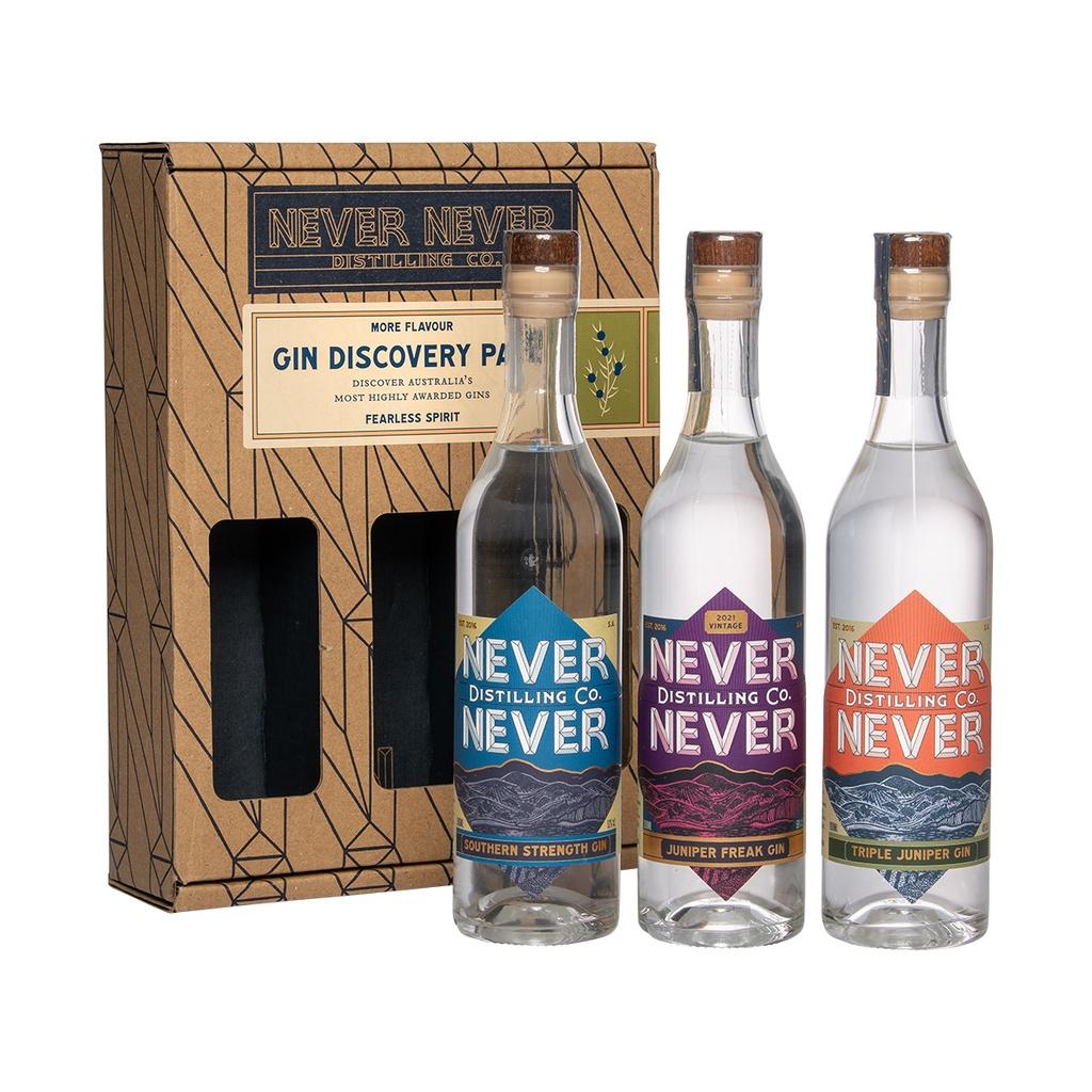 Never Never Gin Discovery Pack - Southern Strength, Juniper Freak, Triple Juniper 3x20cl
