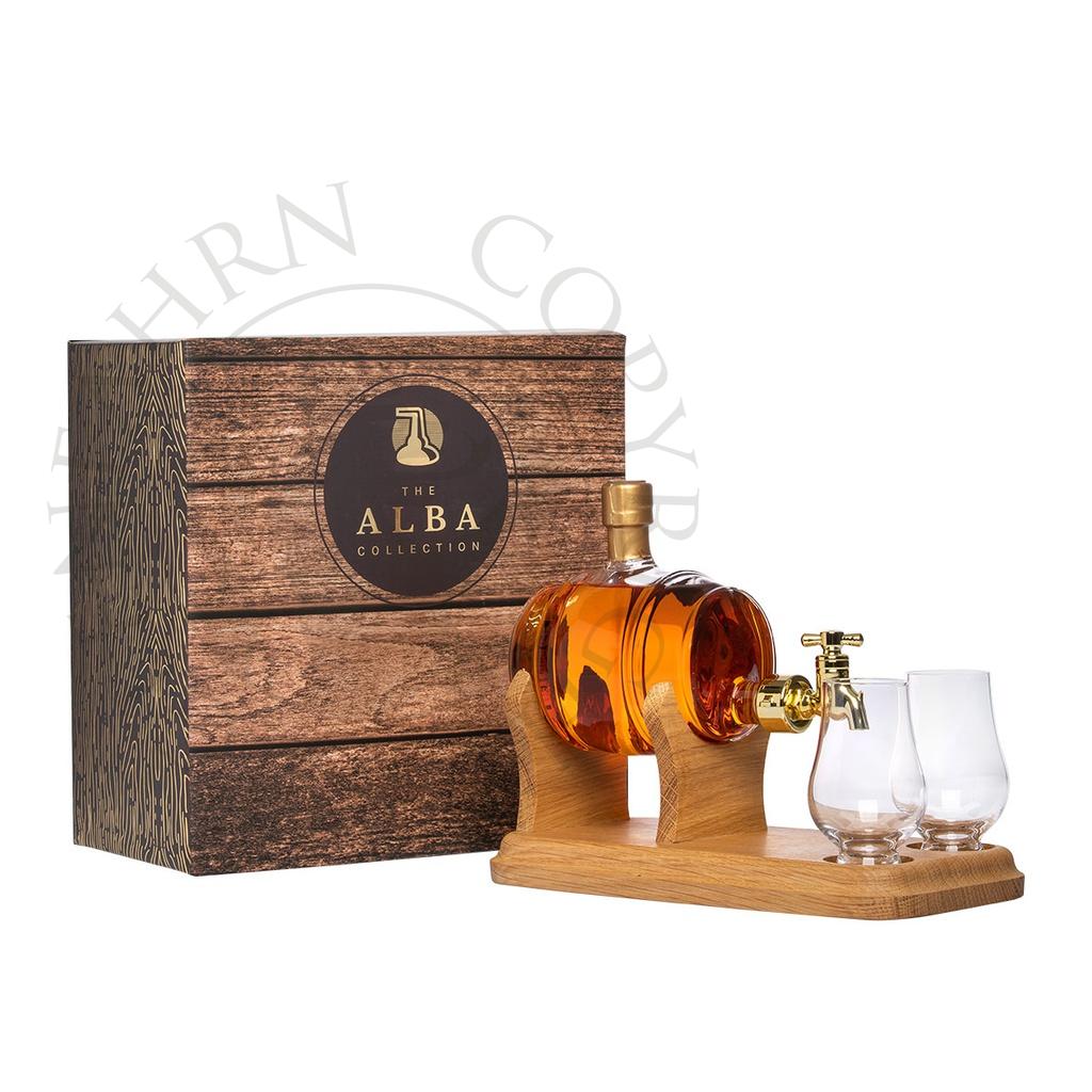 Glas-Karaffe Barrel mit 2 Gläsern und Hahn - Peatside 2010 6y Peated Scotch Whiskey 35cl