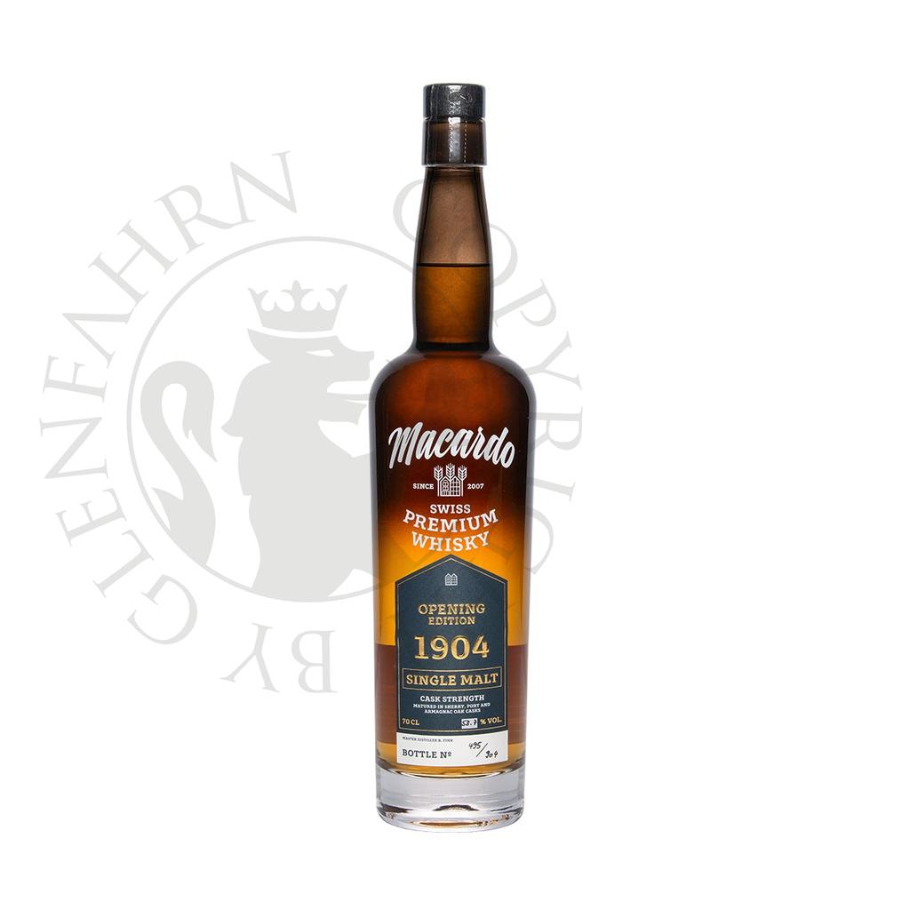 Macardo Single Malt Opening Edition 1904 Cask Strength Swiss Premium Whisky 70cl