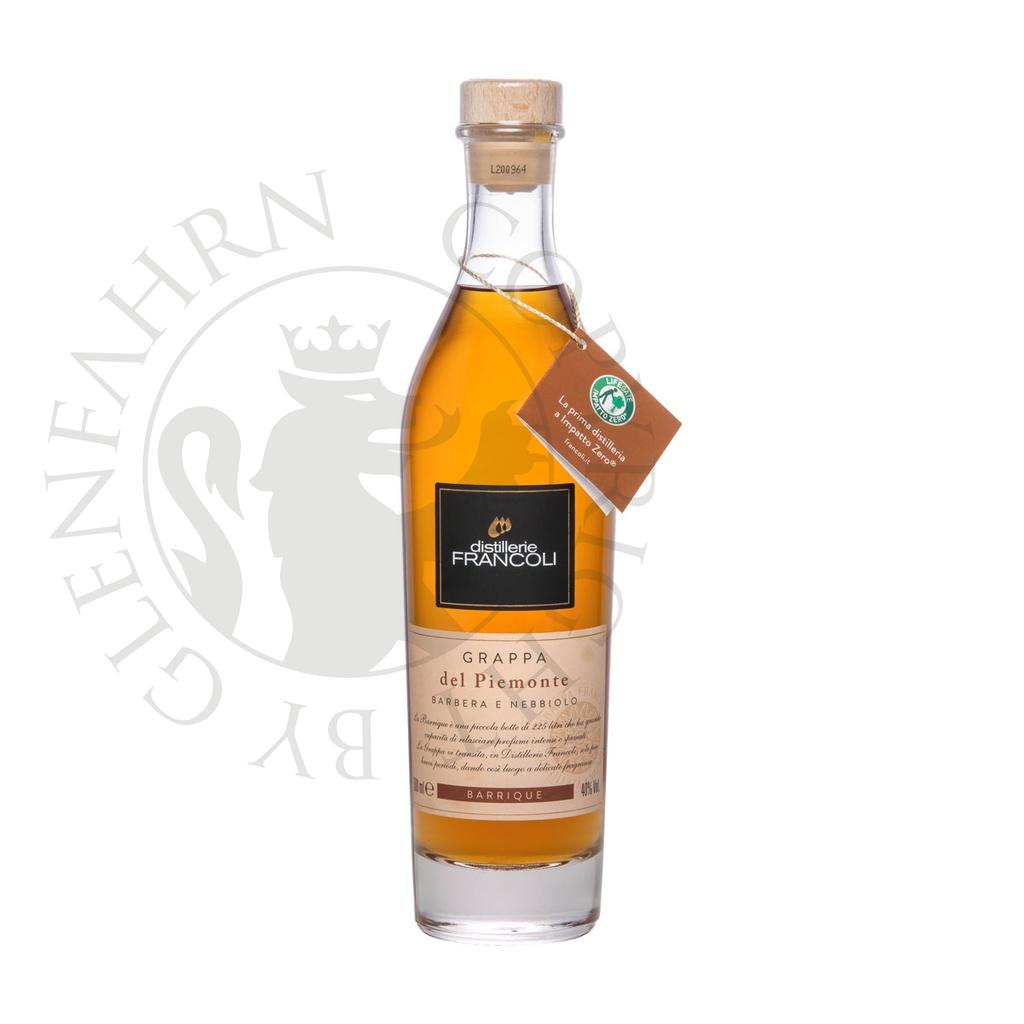 Francoli Grappa del Piemonte Grappa Affinata di Barbera Nebbiolo Barrique 20cl DEGU