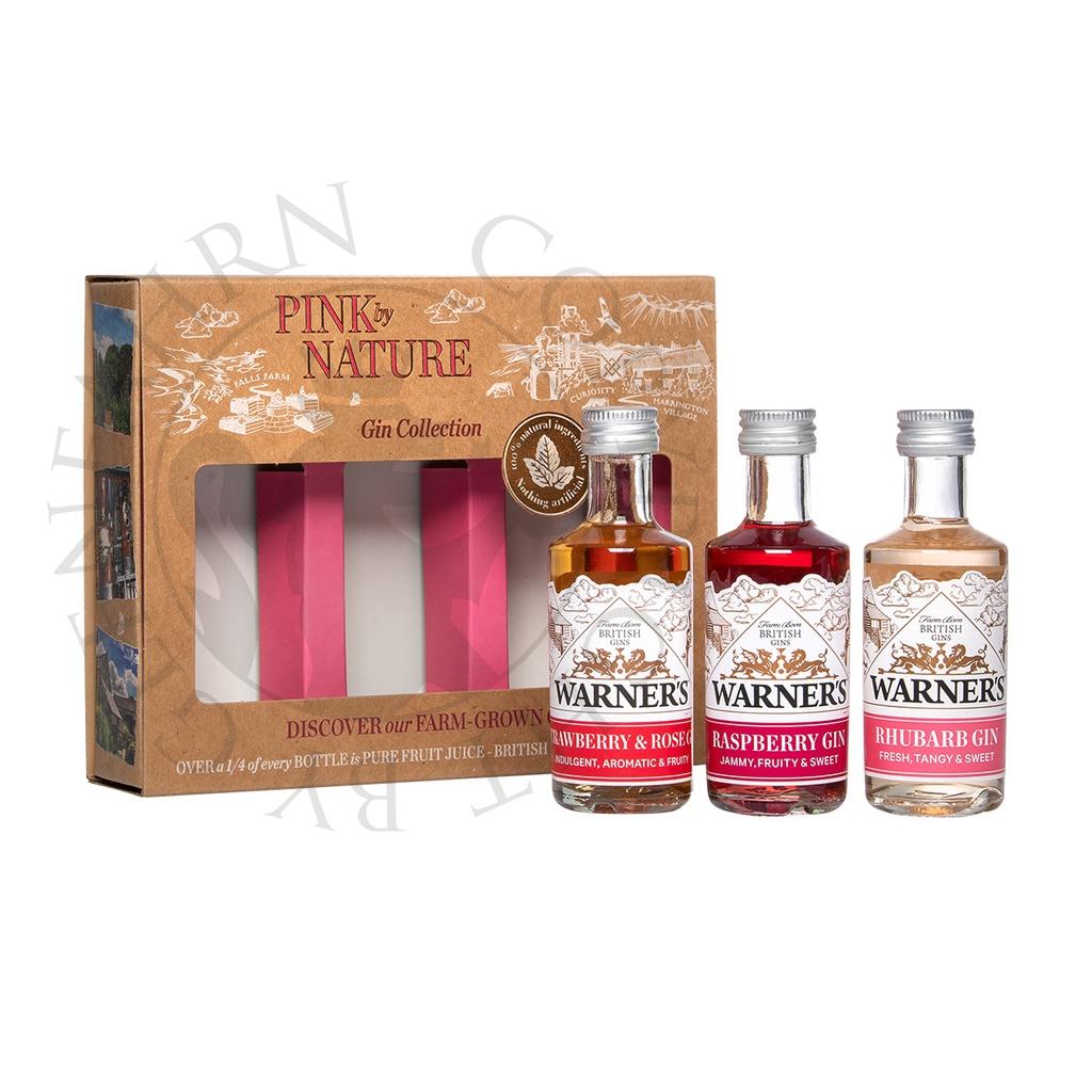 Warner's Pink by Nature Gin Collection Miniature Set 3x5cl