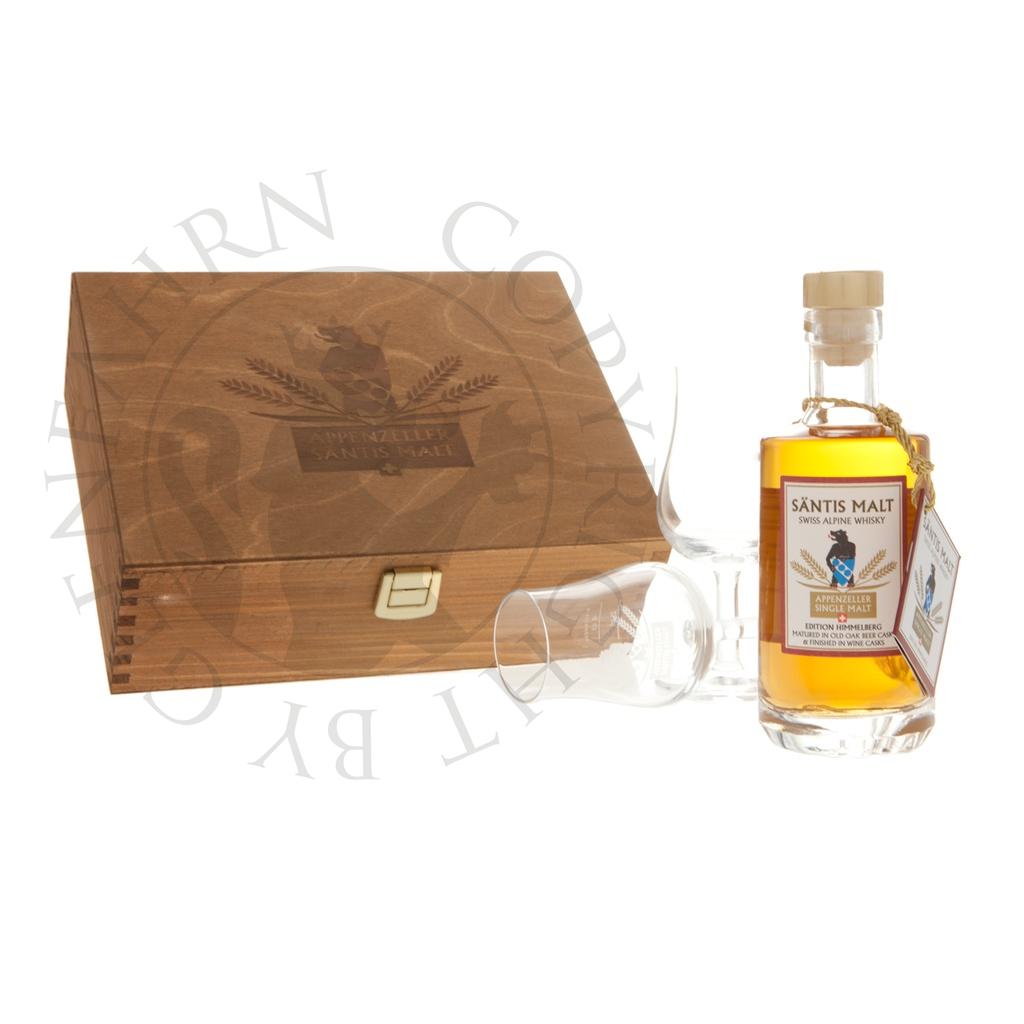 Säntis Malt Edition Himmelberg Set mit 2 Gläsern in Holzkiste 20cl
