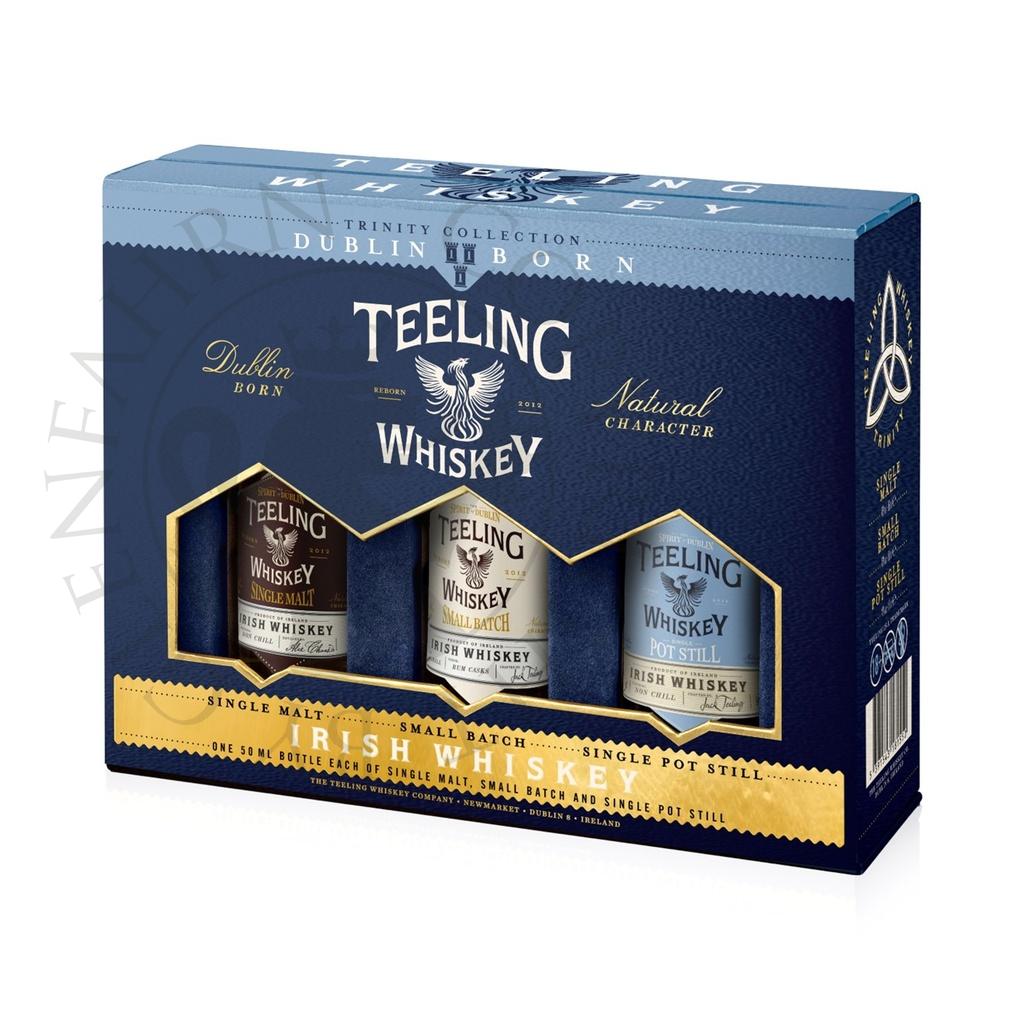 Teeling Trinity Collection Miniature Set Single Malt, Small Batch, Single Pot Still Irish Whiskey 3x5cl