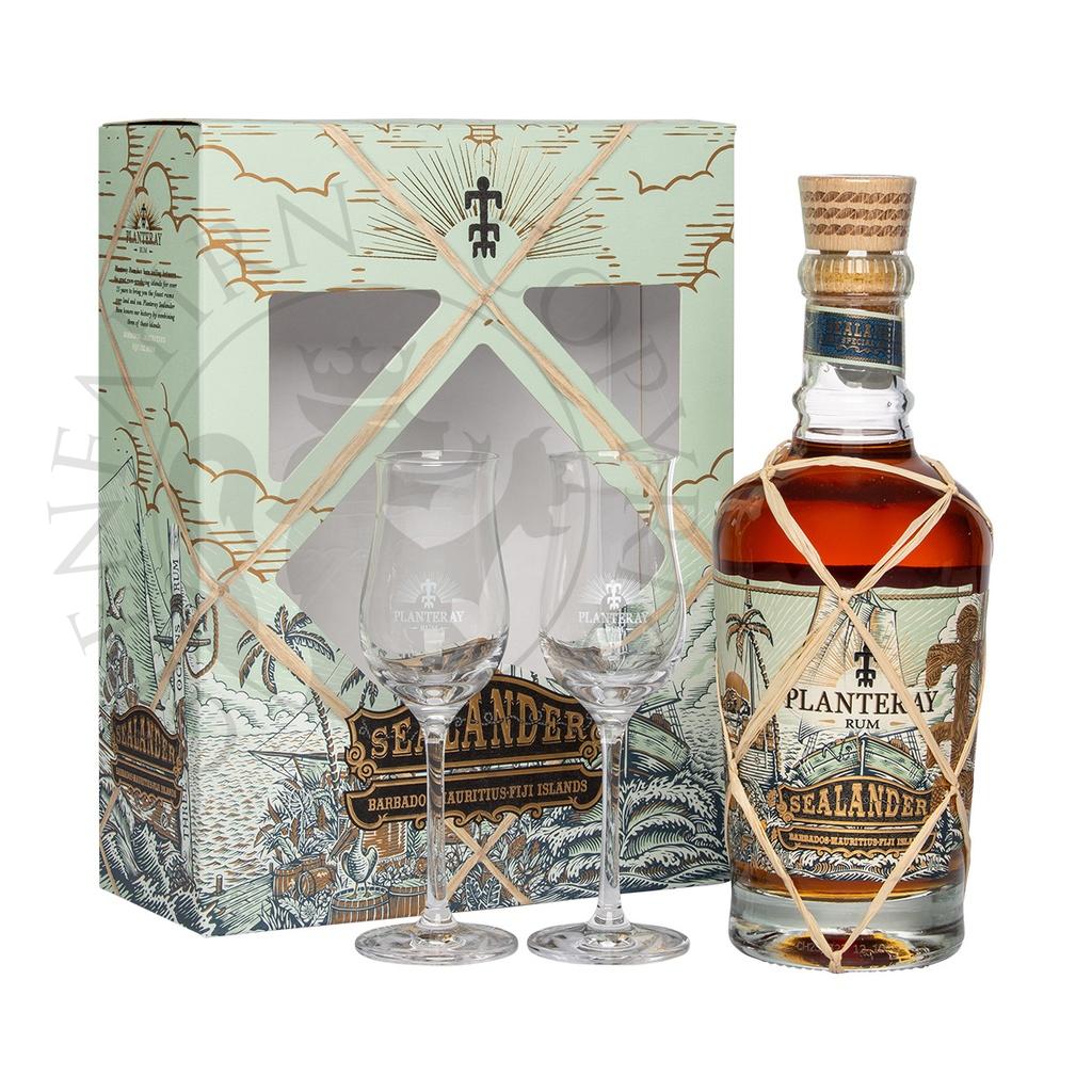 Planteray Sealander Rum Geschenkpackung mit 2 Gläsern 70cl