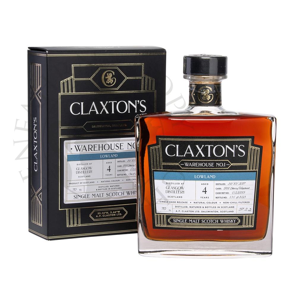 Glasgow 2017 4y Cask#C22055 Warehouse No.1 Claxton's Lowland Single Malt Scotch Whisky 70cl