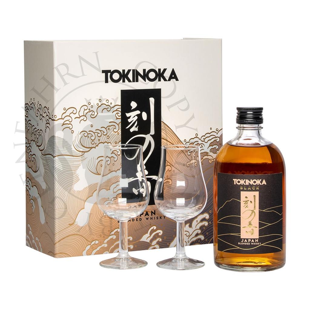 Tokinoka Black Geschenkpackung mit 2 Gläsern Blended Japanese Whisky 50cl
