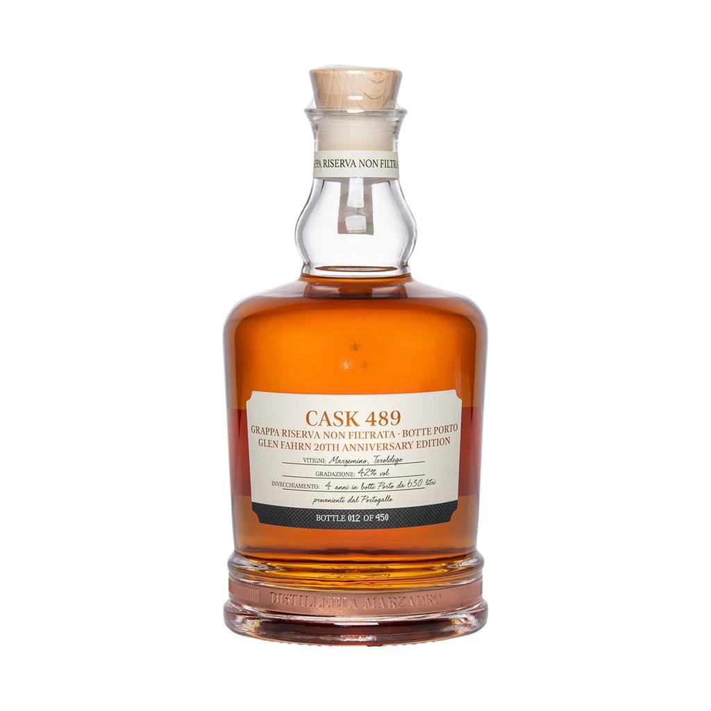 Marzadro 4 anni Single Cask #489 Non Filtrata Glen Fahrn 20th Anniversary Edition Grappa Riserva 70cl