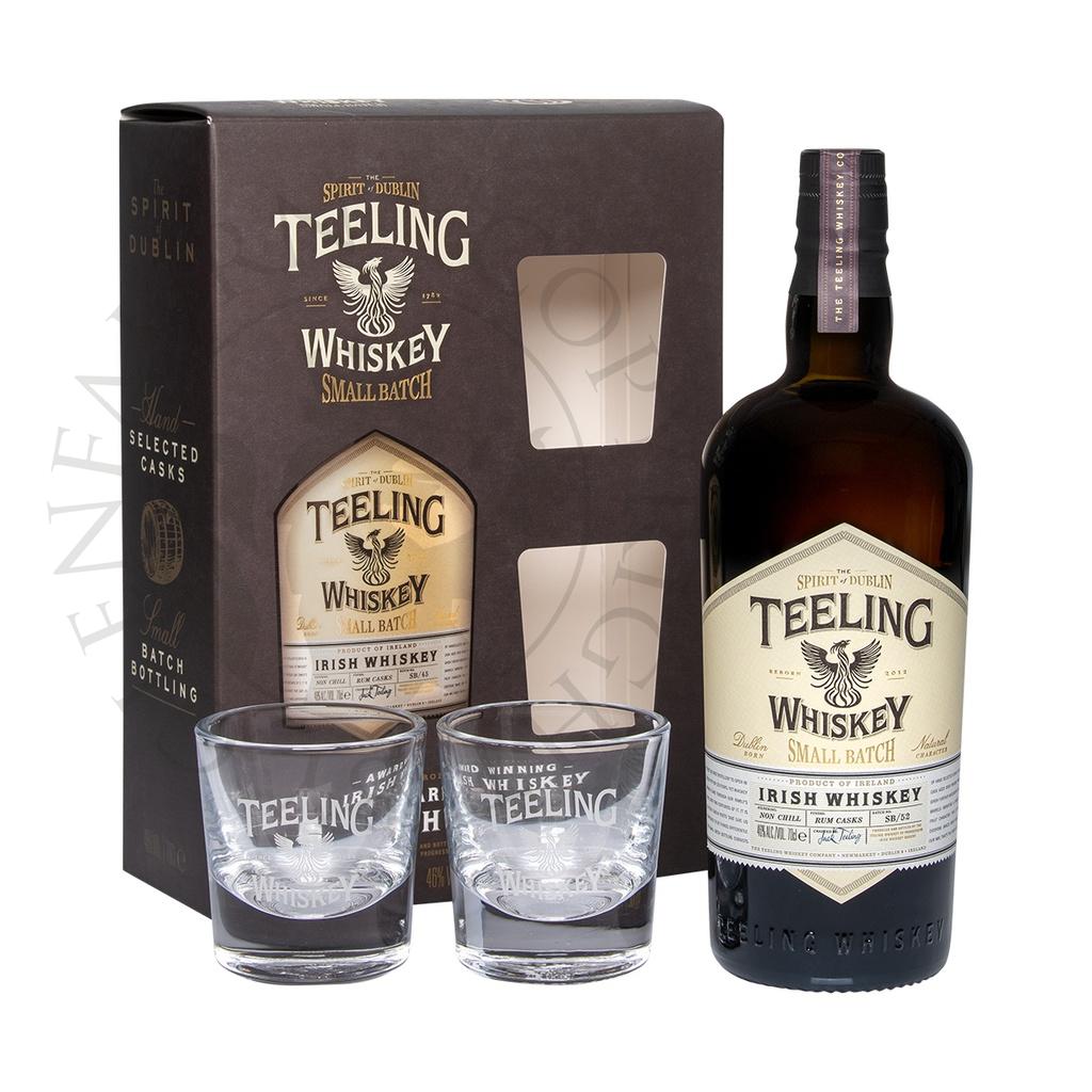 Teeling Small Batch Rum Cask Geschenkpackung Karton mit 2 Gläsern 70cl