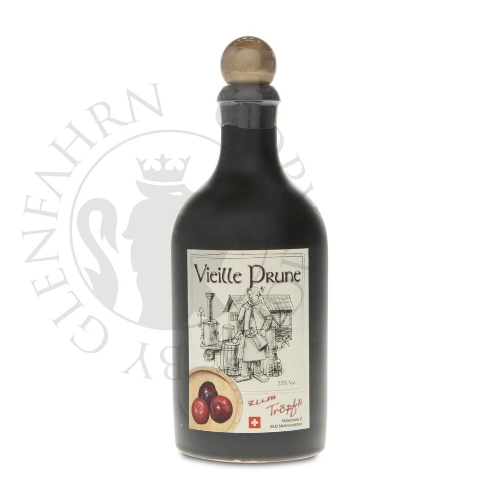 Tröpfli Vieille Prune Steingut-Flasche 50cl