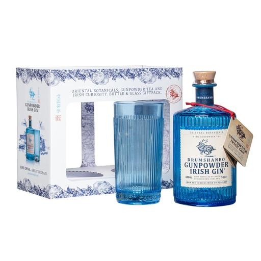 [gin336-050a] Drumshanbo Gunpowder Irish Gin Geschenkpackung mit Glas 50cl