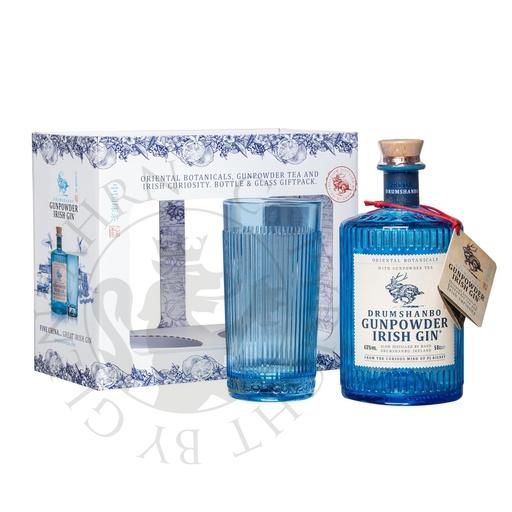 [gin336-050a] Drumshanbo Gunpowder Irish Gin Geschenkpackung mit Glas 50cl