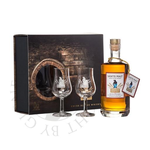 [sae109-050a] Säntis Malt Edition Himmelberg Geschenkpackung mit 2 Gläsern 50cl