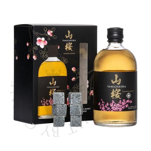 [yam001-050a] Yamazakura Geschenkpackung mit Whisky-Steinen Blended Japanese Whisky 50cl