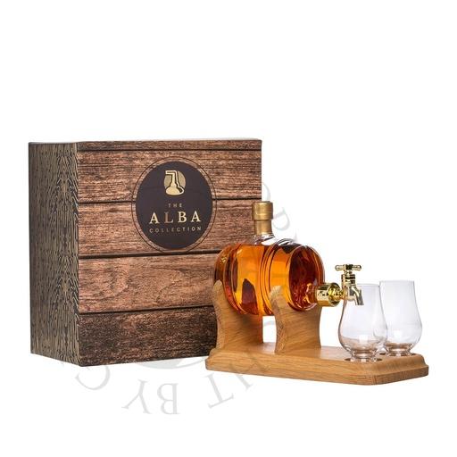 [glas03-mmd109] Glas-Karaffe Barrel mit 2 Gläsern und Hahn - Peatside 2010 6y Peated Scotch Whiskey 35cl