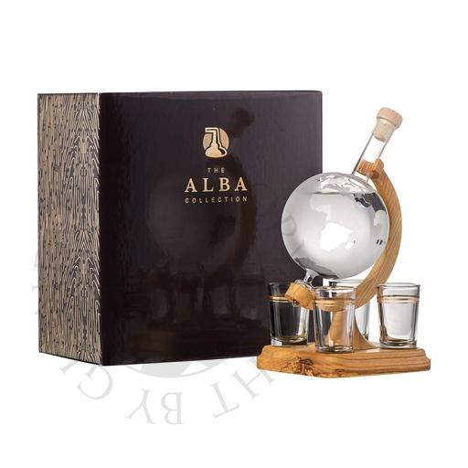 [glas12-gin049] Glas-Karaffe Globe mit 4 Gläsern - Warner's Harrington Dry Gin 35cl