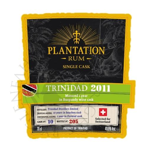 [rum0031-d20] Trinidad 2011 12y Cask#10 Burgundy Wine Cask Finish Plantation Rum 20cl DEGU