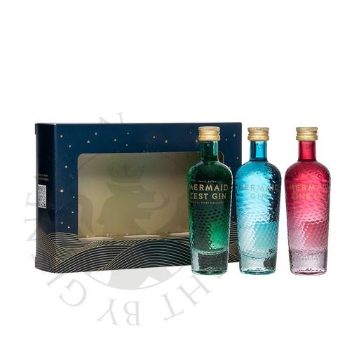 [gin442] Mermaid Gin Miniature Set Isle of Wight Small Batch Gin 3x5cl