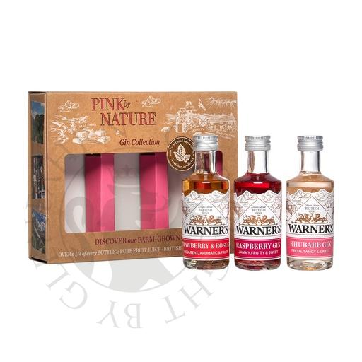 [gin390] Warner's Pink by Nature Gin Collection Miniature Set 3x5cl