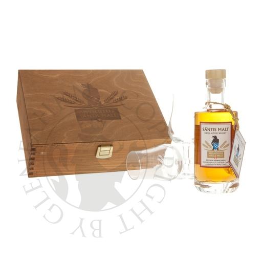 [sae109-020a] Säntis Malt Edition Himmelberg Set mit 2 Gläsern in Holzkiste 20cl