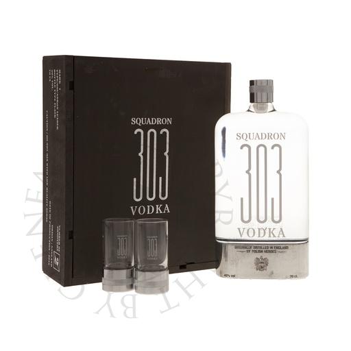 [vod093b] Squadron 303 Vodka Geschenkpackung mit 2 Shotgläsern 70cl