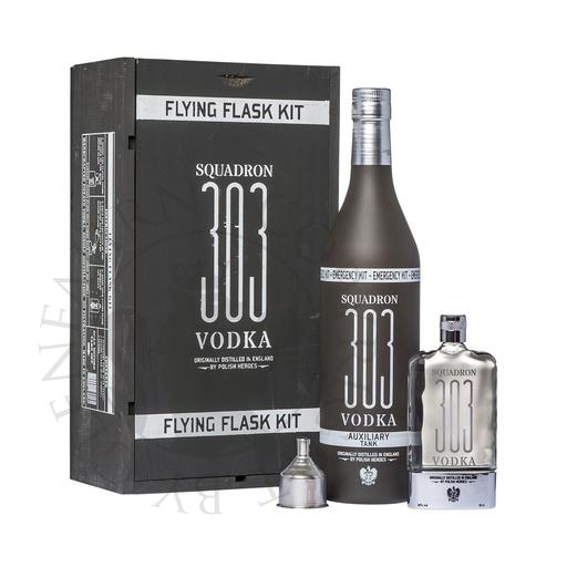 [vod093c] Squadron 303 Vodka Flying Flask Kit mit Auxiliary Tank, Flachmann und Trichter 70cl