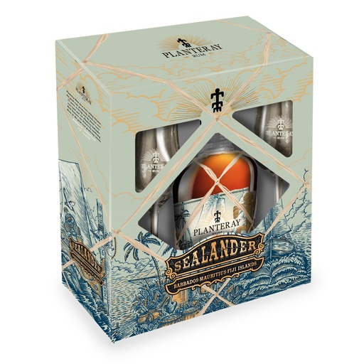 [rum0040a] Planteray Sealander Rum Geschenkpackung mit 2 Gläsern 70cl