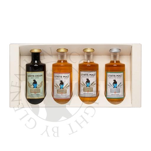 [sae289] Säntis Malt Miniature Set Edition Himmelberg, Sigel, Kamor, Marwees 4x4cl