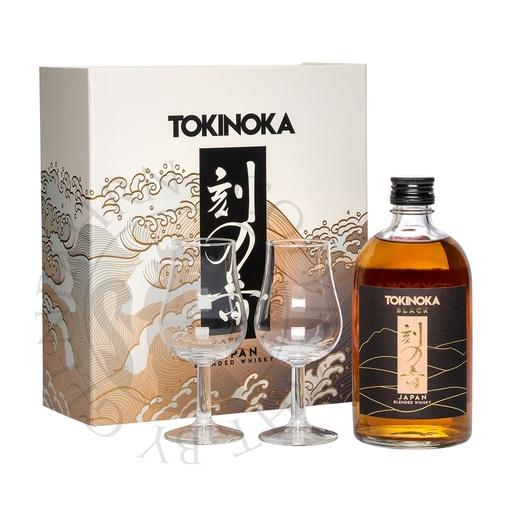 [tok002a] Tokinoka Black Geschenkpackung mit 2 Gläsern Blended Japanese Whisky 50cl
