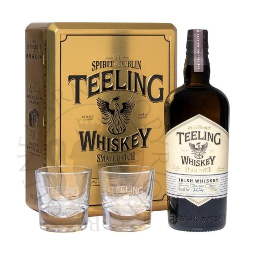 [twc002a-2021] Teeling Small Batch Rum Cask Geschenkpackung Metall (gold) mit 2 Gläsern 70cl